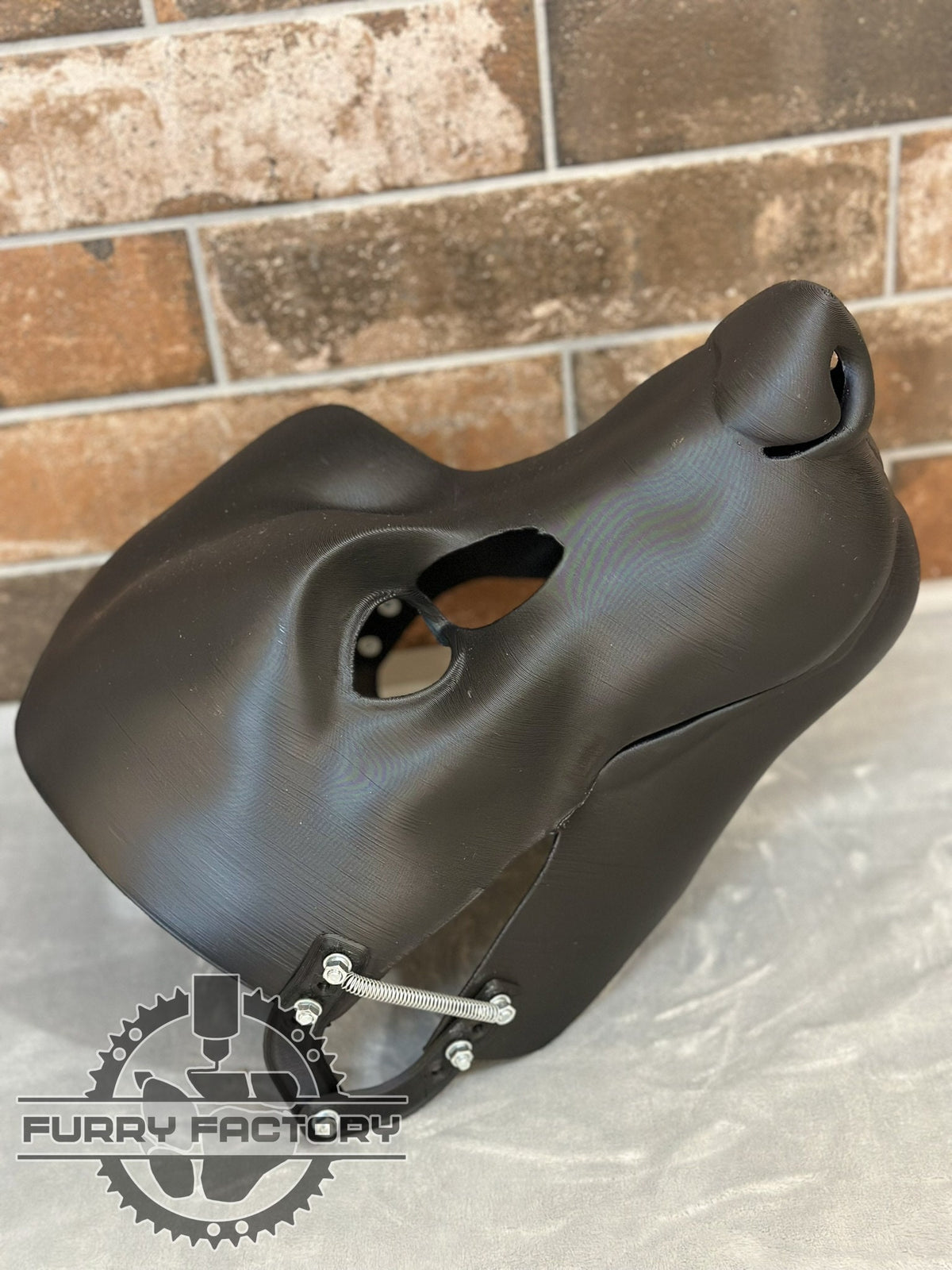 Canine Fursuit Head Base - Semi-Realistic 3D Printed Moving Jaw Blank