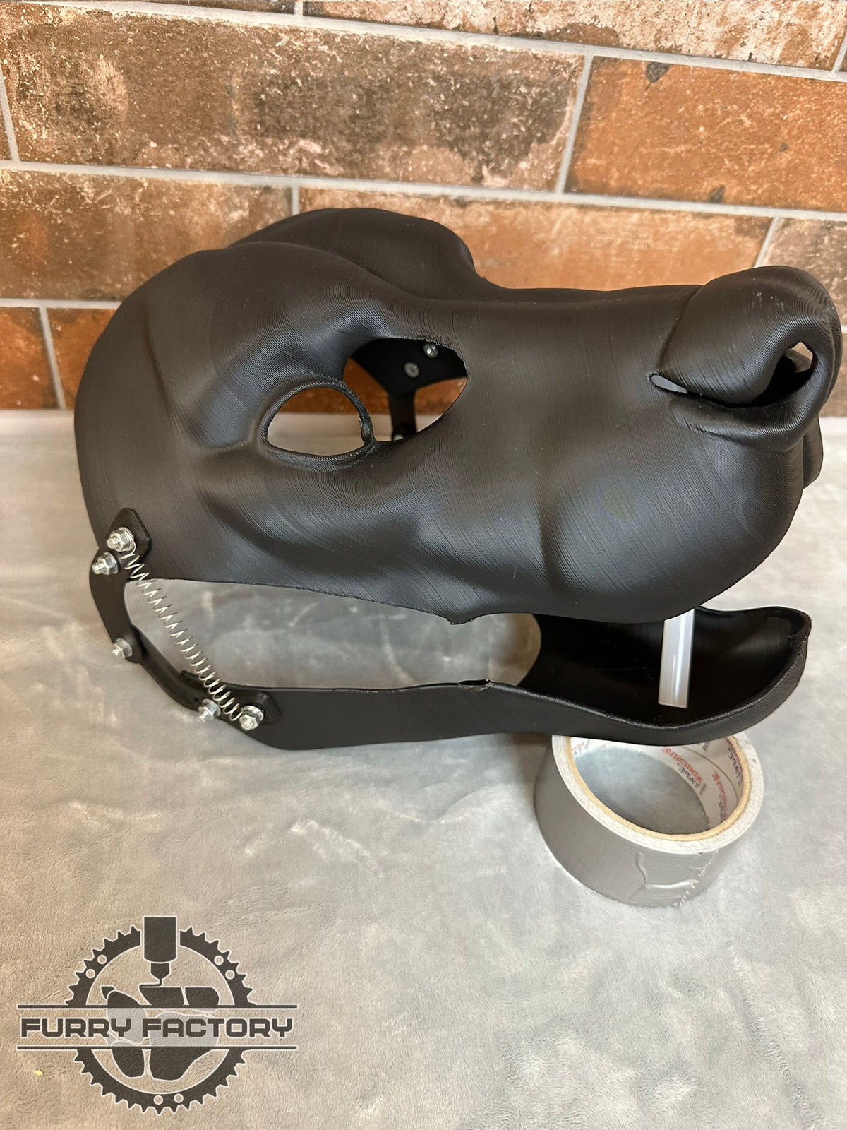 Hyena fursuit head blank, Realistic Fursuit 3D printed base, moving jaw