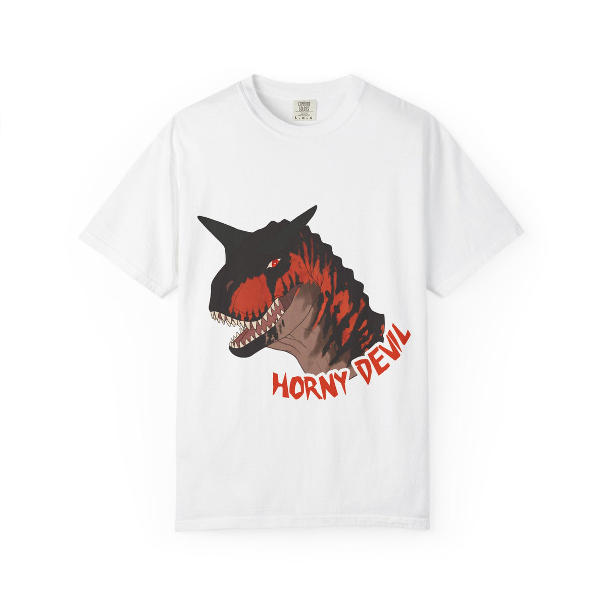 Carnotaurus Dinosaur Graphic Tee: Vintage Zine Style, Ring-Spun Cotton (Adults)
