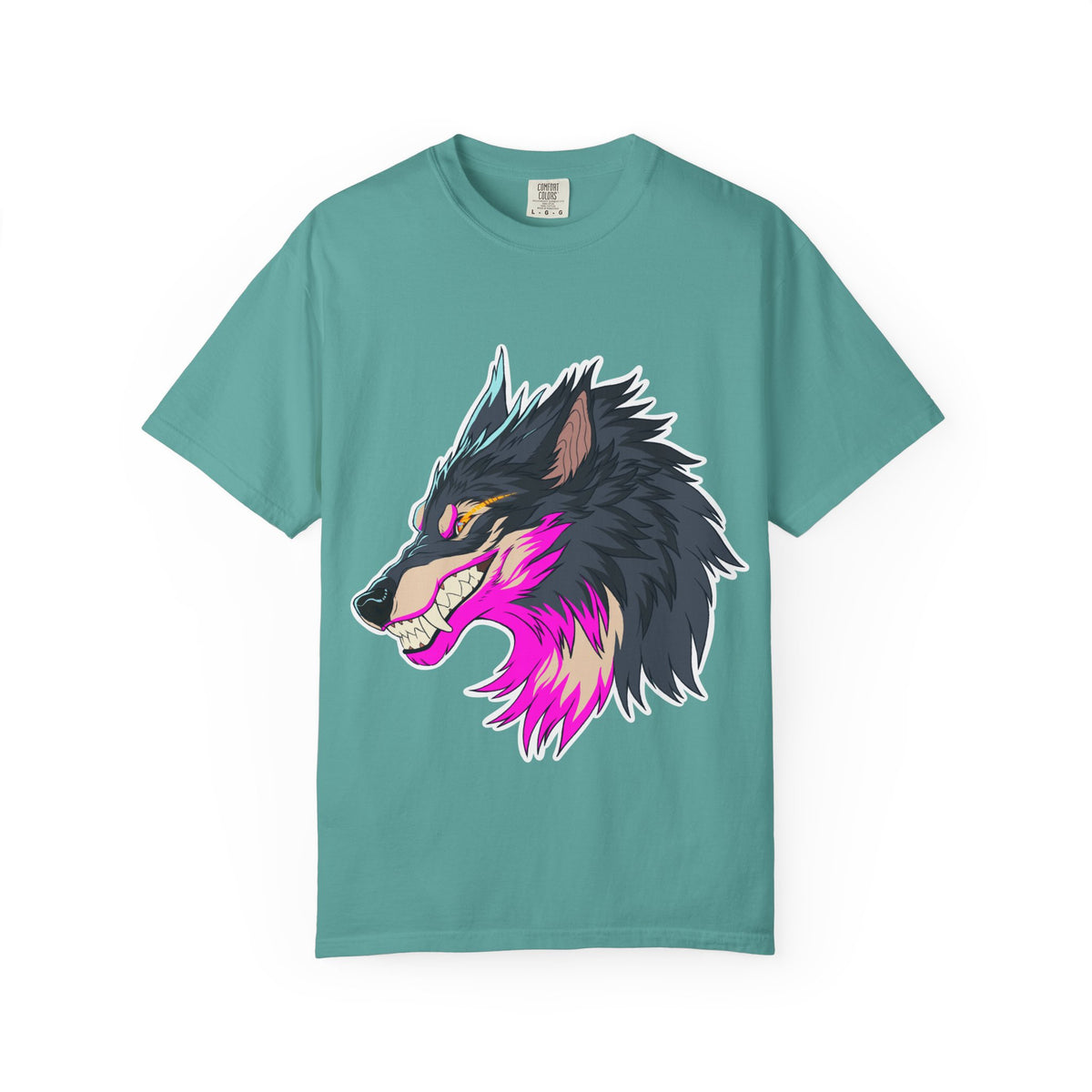 Furry Shirt | Neon Pink Wolf Graphic Tee: Off-Center Art, Furry fandom shirt Fan Gift