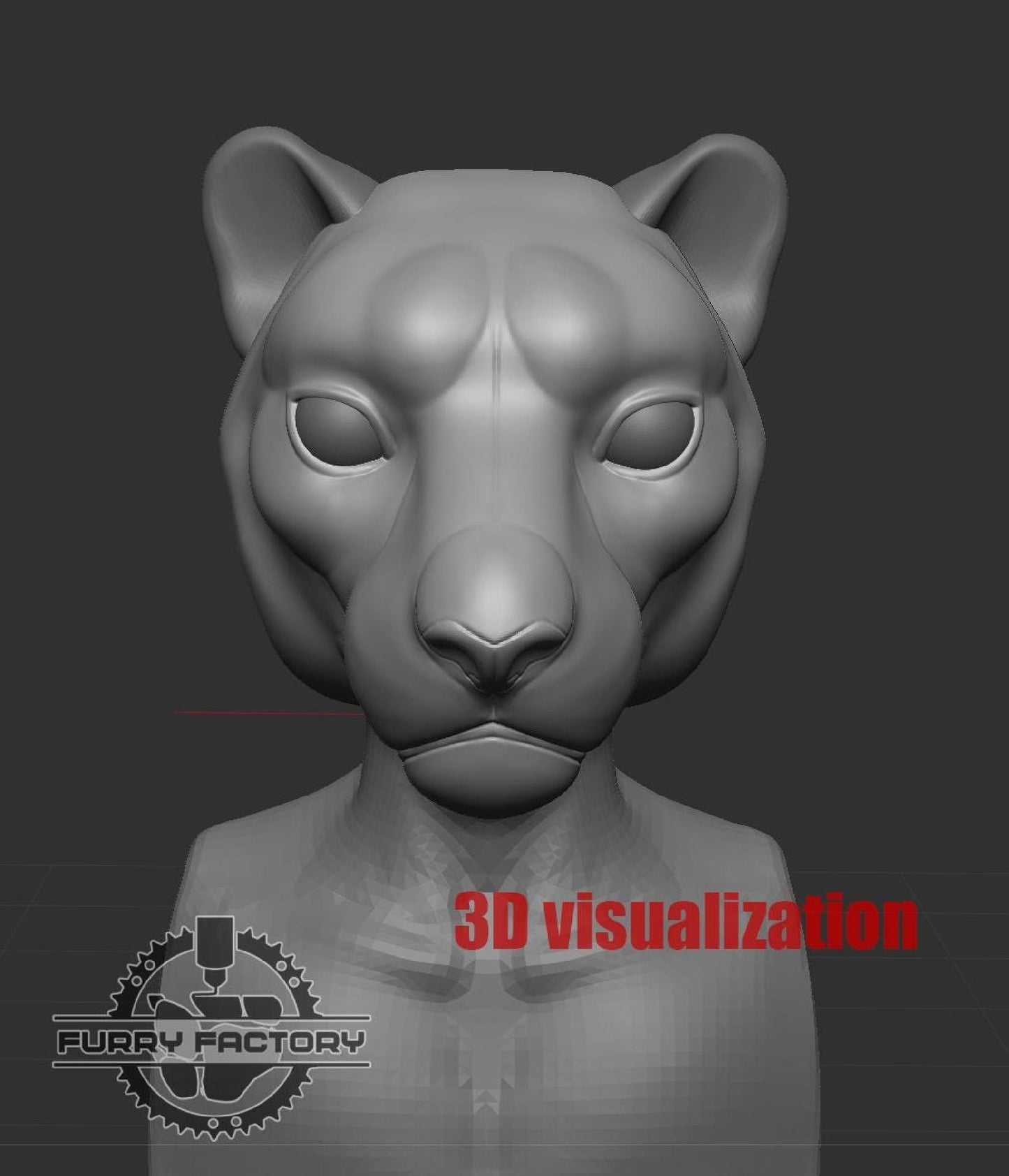 Snow Leopard Fursuit Head Base: Realistic 3D Printed Moving Jaw Feline Snep Blank