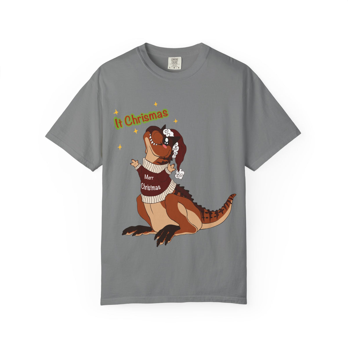 Carnotaurus in Santa Hat | It Christmas Meme | Christmas T-Shirt | Dinosaur Christmas Tee | Dinosaur Lover Gift | Dino Holiday Sweater