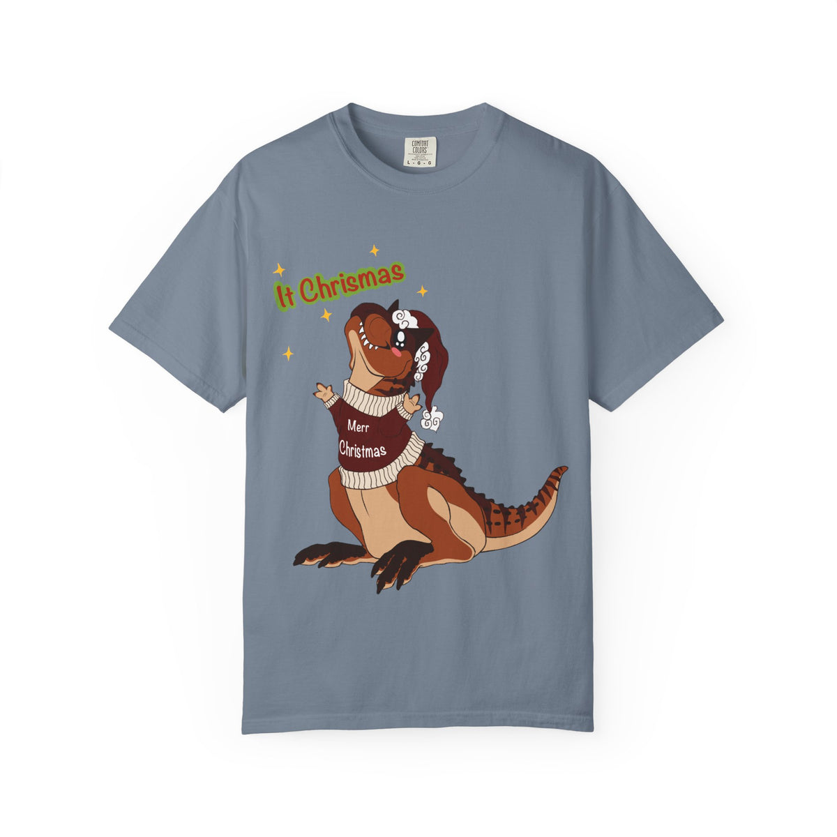 Carnotaurus in Santa Hat | It Christmas Meme | Christmas T-Shirt | Dinosaur Christmas Tee | Dinosaur Lover Gift | Dino Holiday Sweater