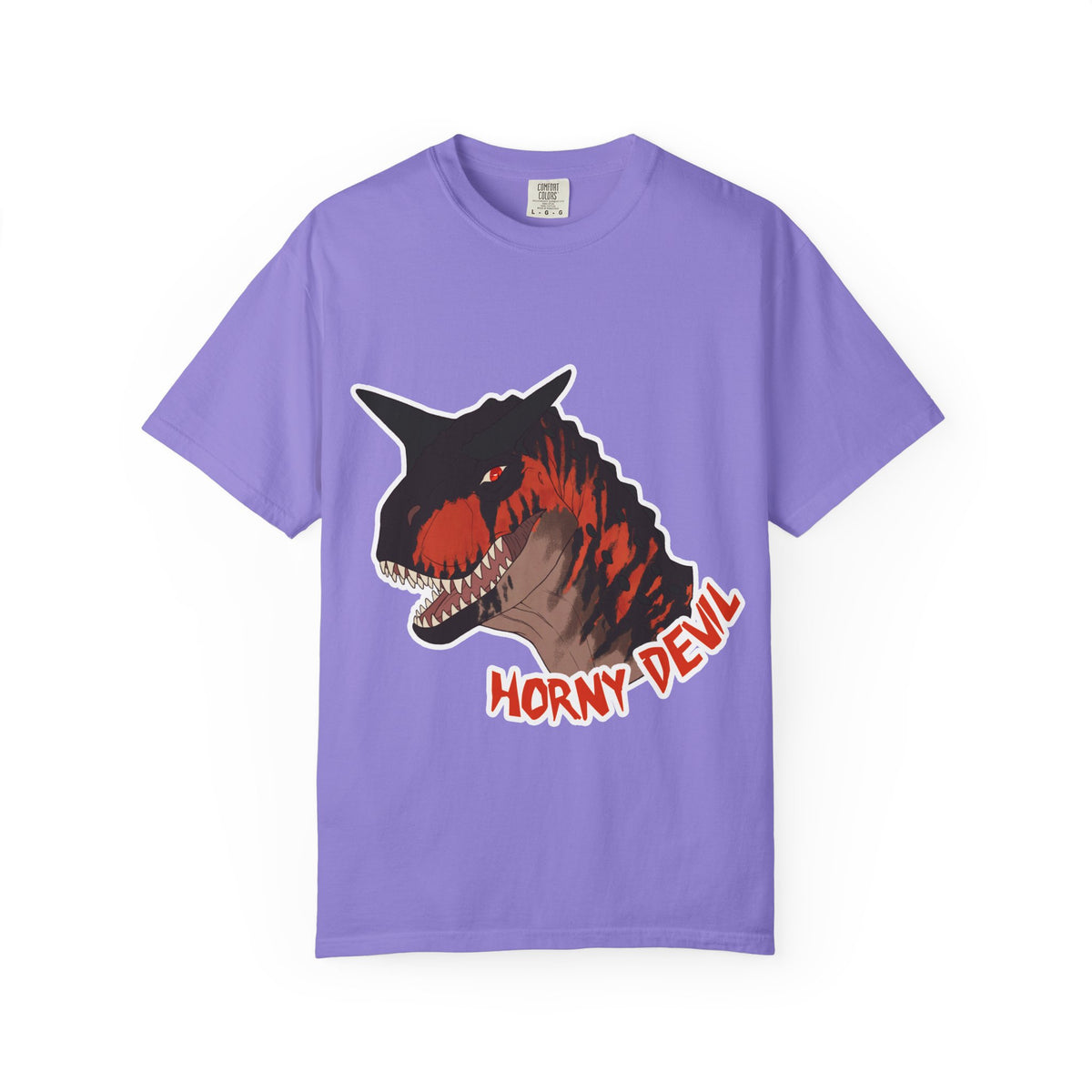 Carnotaurus Dinosaur Graphic Tee: Vintage Zine Style, Ring-Spun Cotton (Adults)