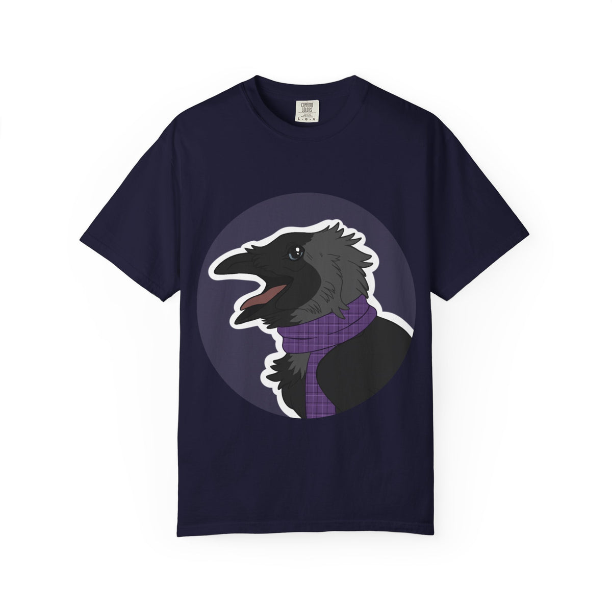 Raven Portrait T-Shirt | Raven with Scarf Graphic Tee