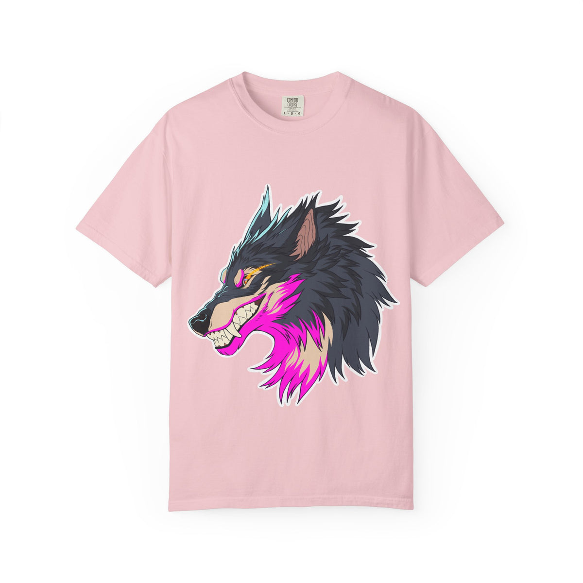 Furry Shirt | Neon Pink Wolf Graphic Tee: Off-Center Art, Furry fandom shirt Fan Gift
