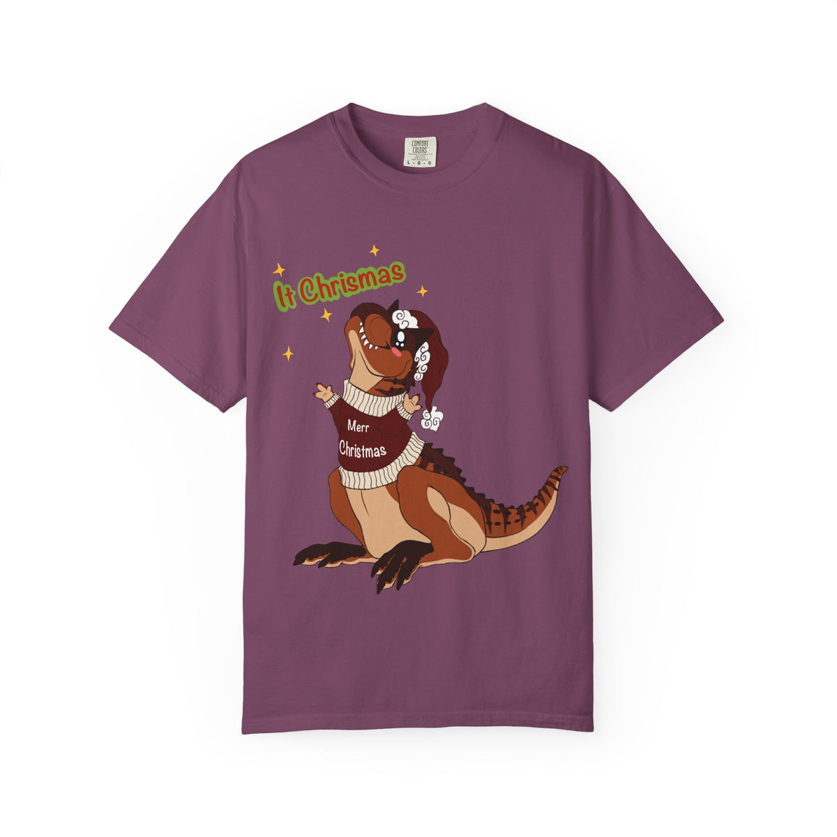 Carnotaurus in Santa Hat | It Christmas Meme | Christmas T-Shirt | Dinosaur Christmas Tee | Dinosaur Lover Gift | Dino Holiday Sweater