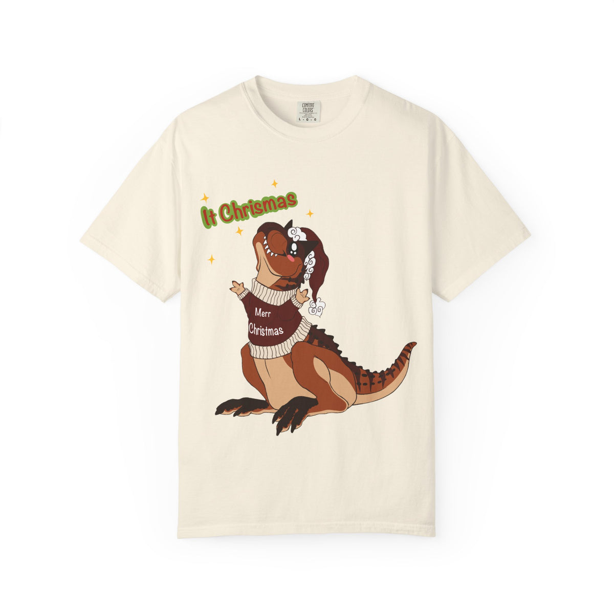 Carnotaurus in Santa Hat | It Christmas Meme | Christmas T-Shirt | Dinosaur Christmas Tee | Dinosaur Lover Gift | Dino Holiday Sweater