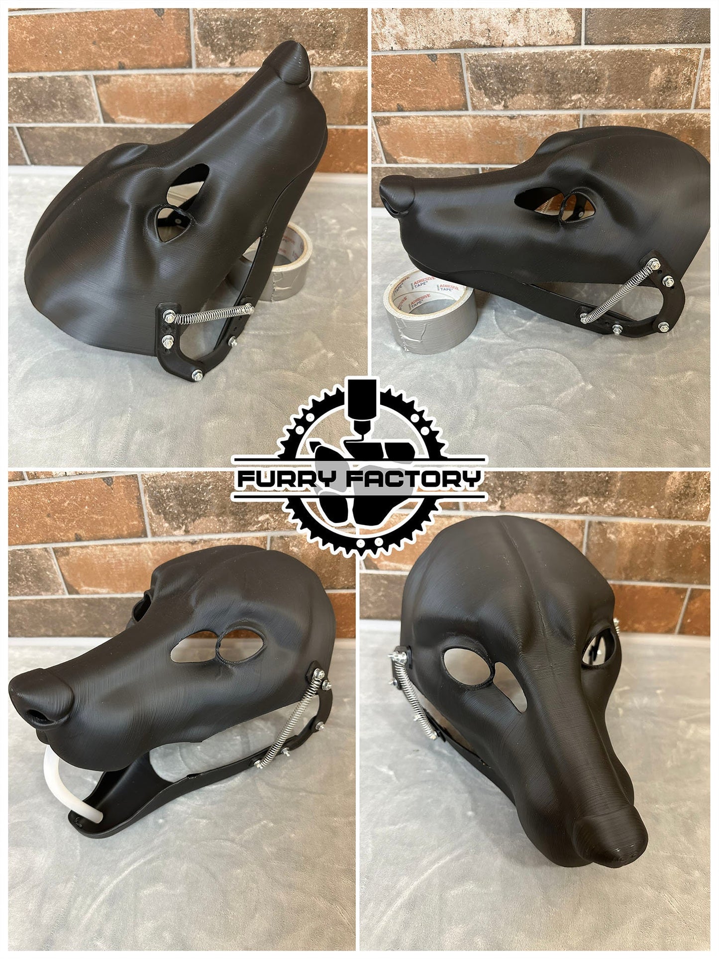 Fox-Fursuit-Kopf-Basis: Realistisches, 3D-gedrucktes, bewegliches Kiefergelenk, Hunde-Blank