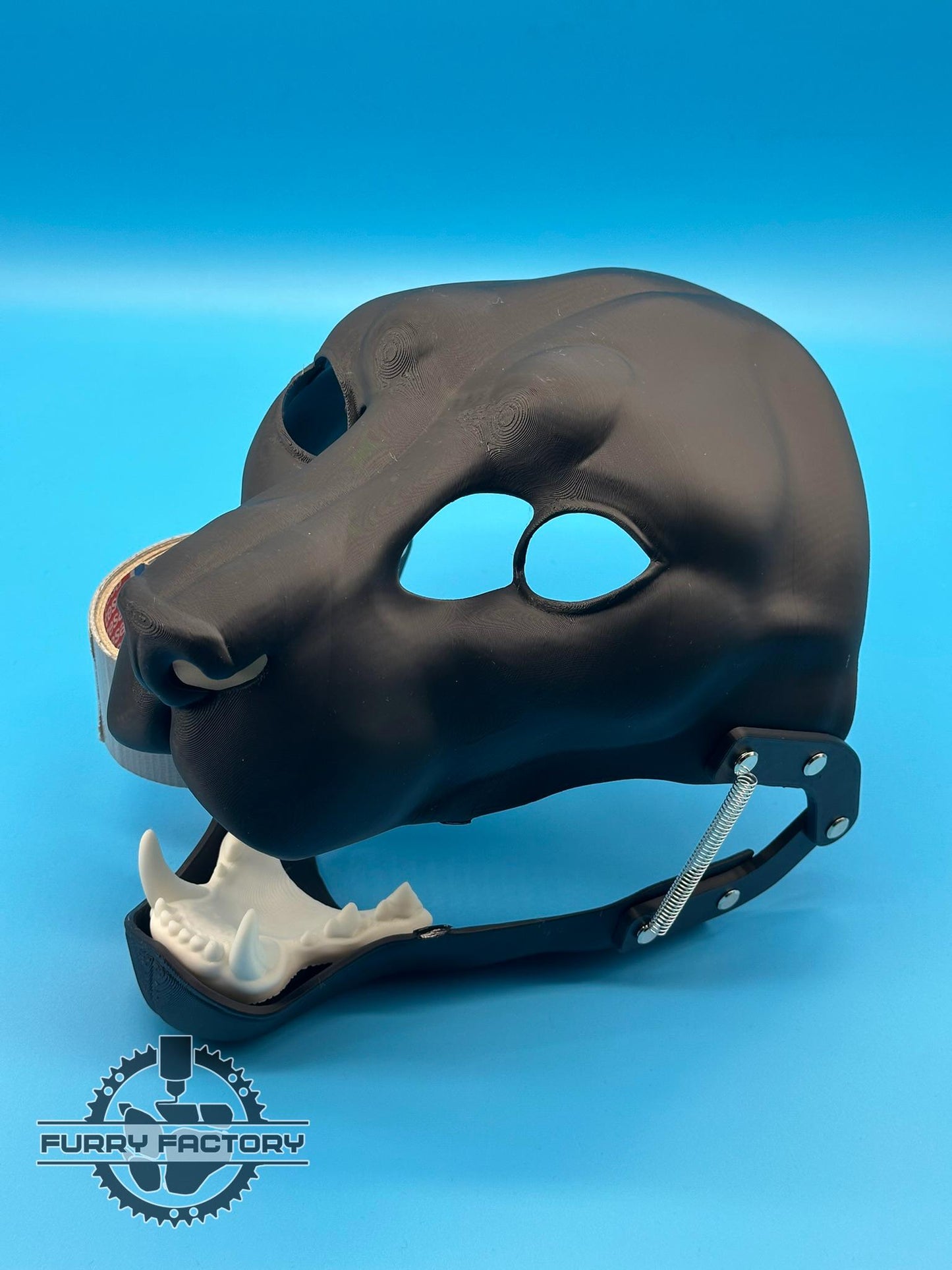 Lynx Fursuit Head Base - Realisitc with Moving jaw (3D printed)