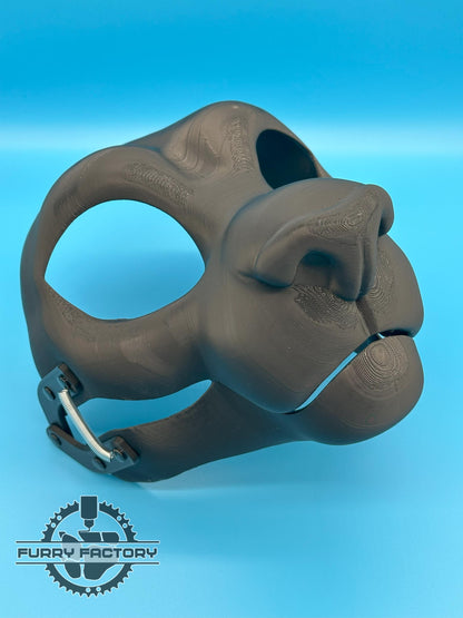 Feline Fursuit Head Base: Semi-Toony 3D Printed Moving Jaw Cat Blank