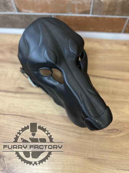 Dobermann Fursuit Kopf Basis: Realistische 3D-gedruckte Kiefer bewegliche Hunde Rohling
