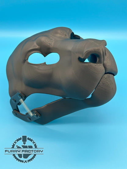 Tiger Fursuit Head Base: Realistic 3D Printed Moving Jaw Feline Big Cat Blank