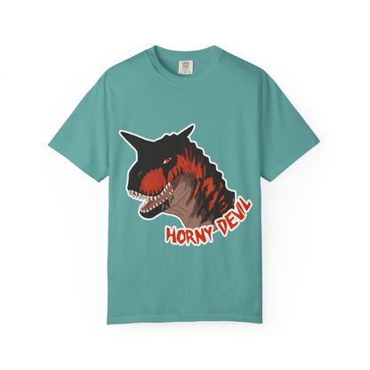 Carnotaurus Dinosaur Graphic Tee: Vintage Zine Style, Ring-Spun Cotton (Adults)