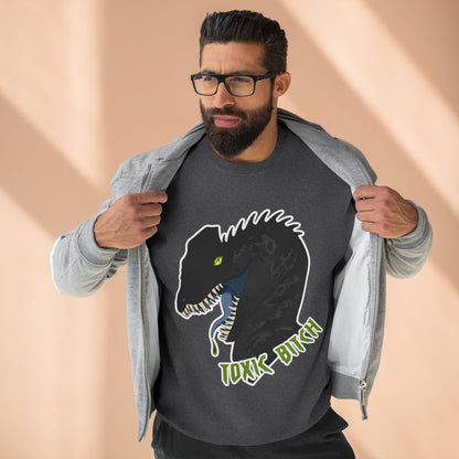 Dilophosaurus Dinosaur "Toxic Bitch" Crewneck Sweatshirt