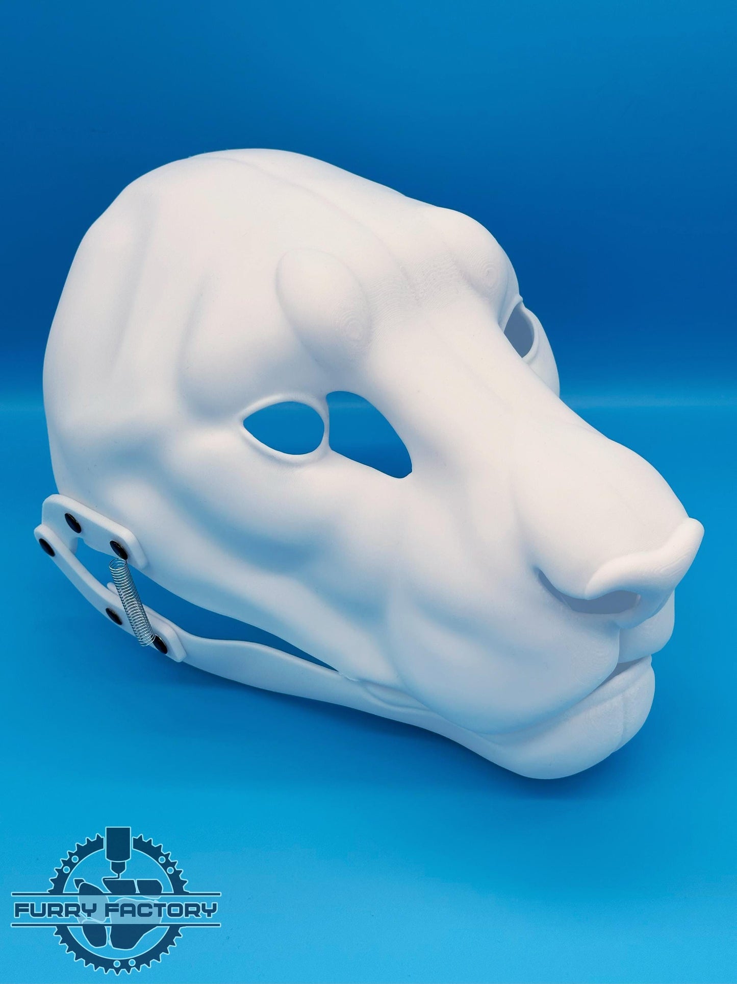 Lion Fursuit Head Base: Realistic 3D Printed Moving Jaw Feline DIY Blank
