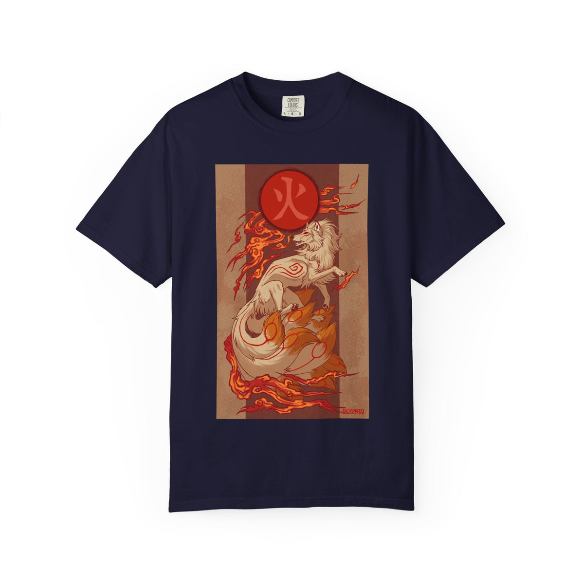 NineTails Pokémon Shirt x Okami Style Tee | Fox T-Shirt | Kitsune Shirt | Japanese Fox Tee | Art Anime Fire Spirit Mythical Creature Apparel