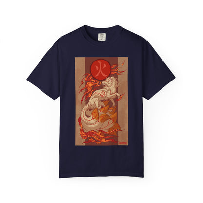 NineTails Pokémon Shirt x Okami Style Tee | Fox T-Shirt | Kitsune Shirt | Japanese Fox Tee | Art Anime Fire Spirit Mythical Creature Apparel