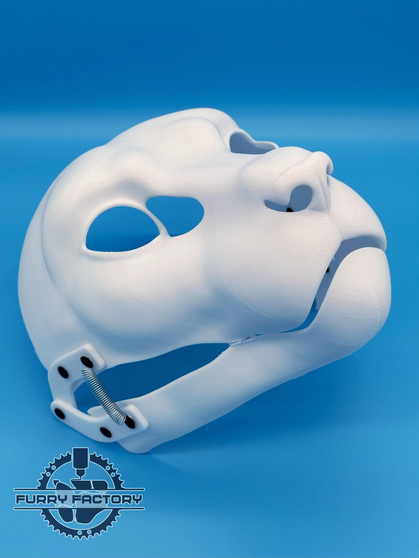Cat head base, 3D printed, realistic feline mask base, moving jaw