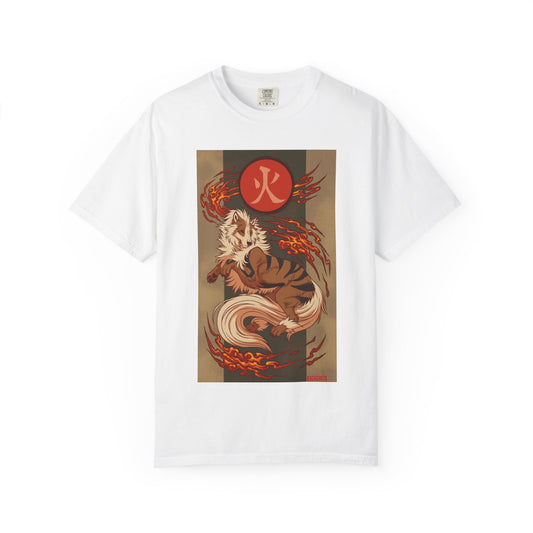 okémon x Okami Crossover | Arcanine x Amaterasu Wearable Art Tee | Japanese Wolf Spirit x Fire Hound T-Shirt | Graphic shirt |