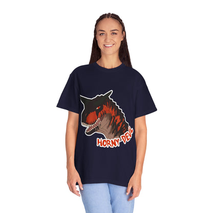 Carnotaurus Dinosaur Graphic Tee: Vintage Zine Style, Ring-Spun Cotton (Adults)