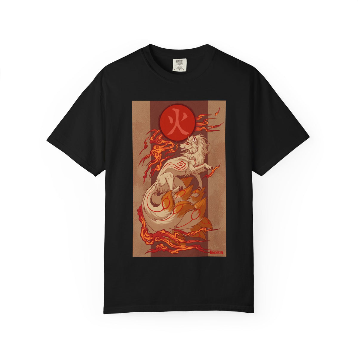 NineTails Pokémon Shirt x Okami Style Tee | Fox T-Shirt | Kitsune Shirt | Japanese Fox Tee | Art Anime Fire Spirit Mythical Creature Apparel
