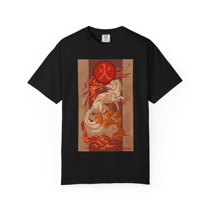 NineTails Pokémon Shirt x Okami Style Tee | Fox T-Shirt | Kitsune Shirt | Japanese Fox Tee | Art Anime Fire Spirit Mythical Creature Apparel