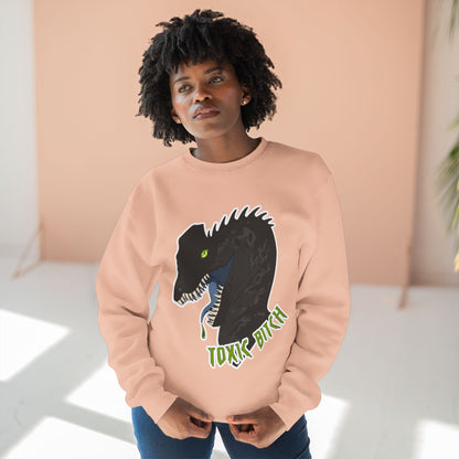 Dilophosaurus Dinosaur "Toxic Bitch" Crewneck Sweatshirt