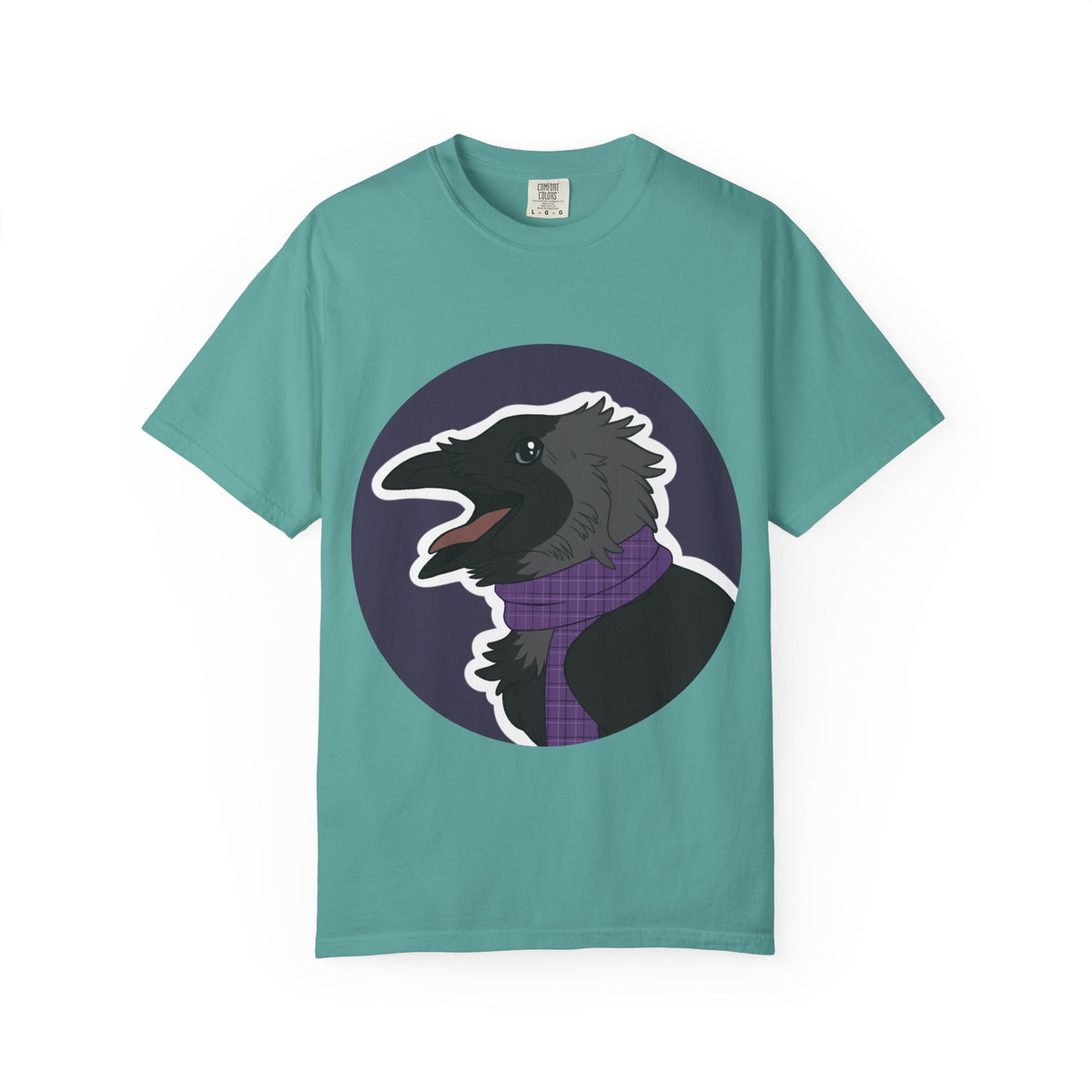 Raven Portrait T-Shirt | Raven with Scarf Graphic Tee