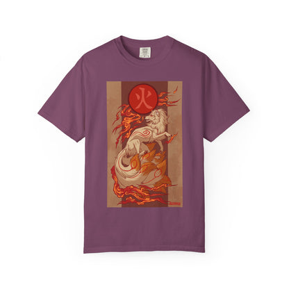 NineTails Pokémon Shirt x Okami Style Tee | Fox T-Shirt | Kitsune Shirt | Japanese Fox Tee | Art Anime Fire Spirit Mythical Creature Apparel