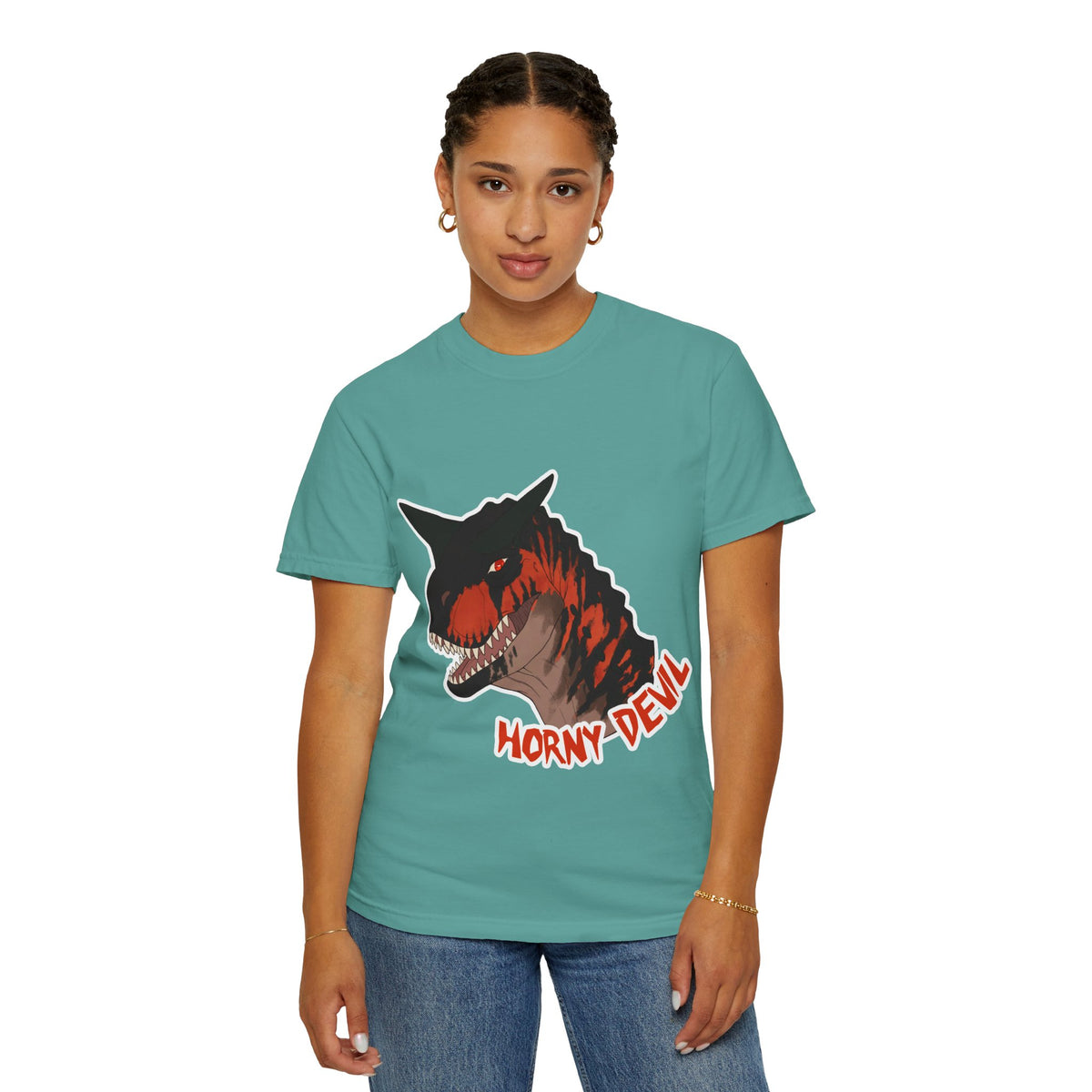 Carnotaurus Dinosaur Graphic Tee: Vintage Zine Style, Ring-Spun Cotton (Adults)