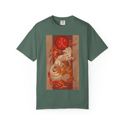 NineTails Pokémon Shirt x Okami Style Tee | Fox T-Shirt | Kitsune Shirt | Japanese Fox Tee | Art Anime Fire Spirit Mythical Creature Apparel