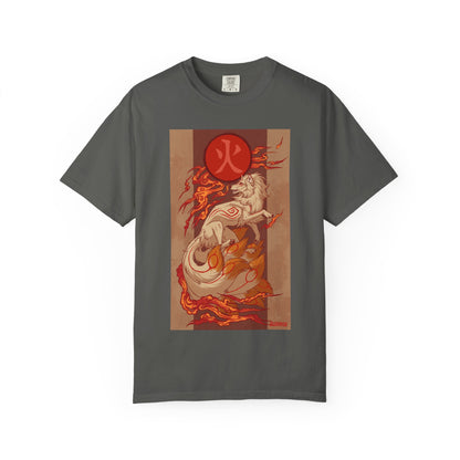 NineTails Pokémon Shirt x Okami Style Tee | Fox T-Shirt | Kitsune Shirt | Japanese Fox Tee | Art Anime Fire Spirit Mythical Creature Apparel