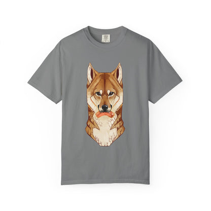 Shiba Inu T-Shirt | Cute Dog Shirt | Shiba Inu Lover Gift | Dog Lover Tee | Japanese Dog Art with Slice of Salmon