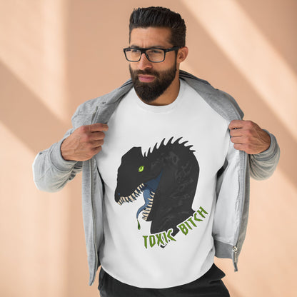 Dilophosaurus Dinosaur "Toxic Bitch" Crewneck Sweatshirt