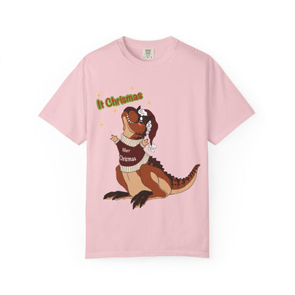 Carnotaurus in Santa Hat | It Christmas Meme | Christmas T-Shirt | Dinosaur Christmas Tee | Dinosaur Lover Gift | Dino Holiday Sweater