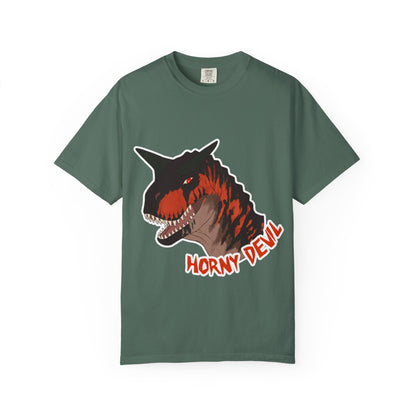 Carnotaurus Dinosaur Graphic Tee: Vintage Zine Style, Ring-Spun Cotton (Adults)