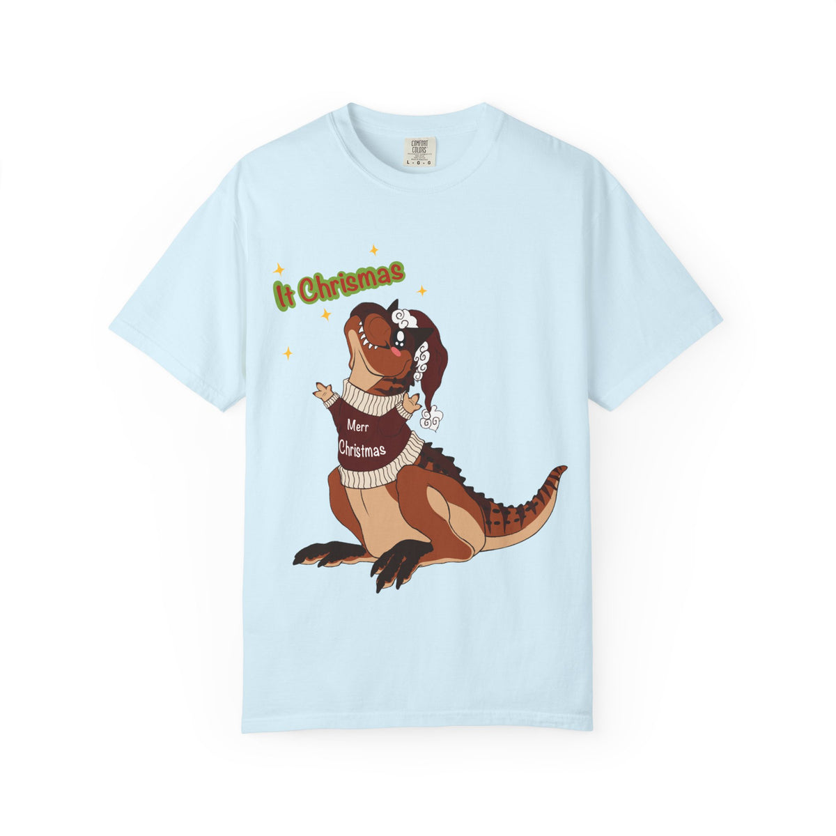 Carnotaurus in Santa Hat | It Christmas Meme | Christmas T-Shirt | Dinosaur Christmas Tee | Dinosaur Lover Gift | Dino Holiday Sweater