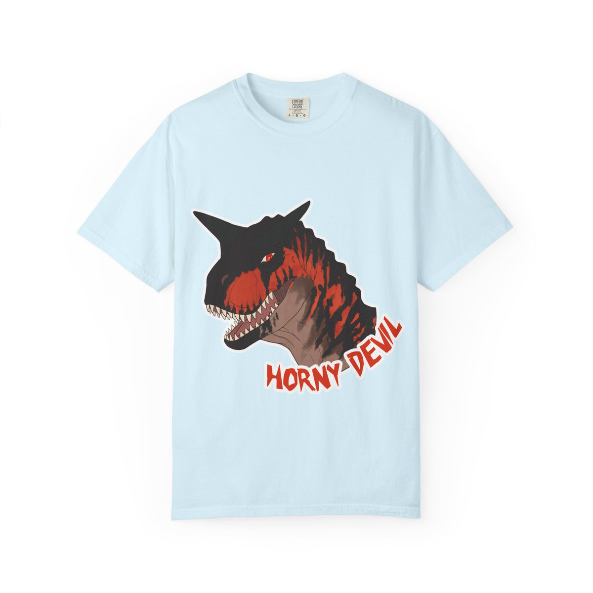 Carnotaurus Dinosaur Graphic Tee: Vintage Zine Style, Ring-Spun Cotton (Adults)