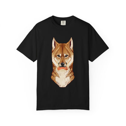 Shiba Inu T-Shirt | Cute Dog Shirt | Shiba Inu Lover Gift | Dog Lover Tee | Japanese Dog Art with Slice of Salmon
