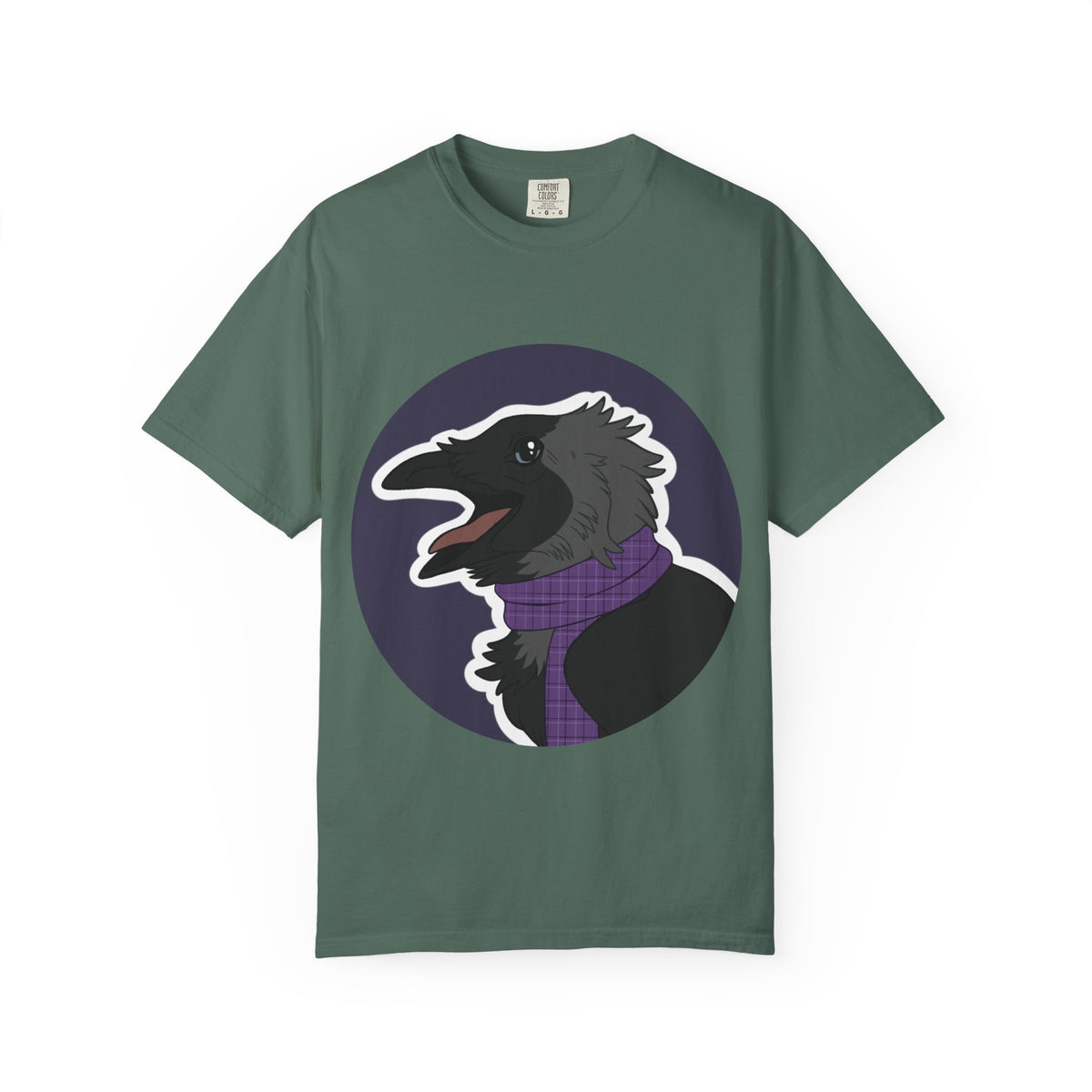 Raven Portrait T-Shirt | Raven with Scarf Graphic Tee