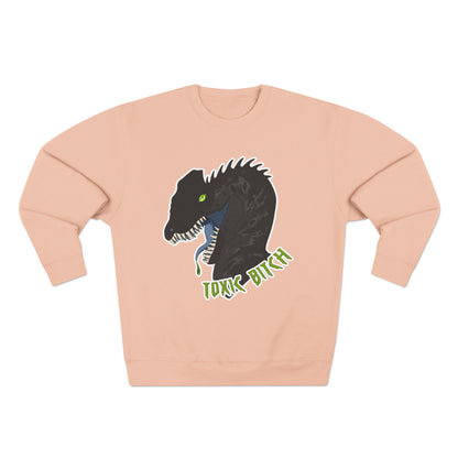 Dilophosaurus Dinosaur "Toxic Bitch" Crewneck Sweatshirt