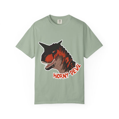 Carnotaurus Dinosaur Graphic Tee: Vintage Zine Style, Ring-Spun Cotton (Adults)