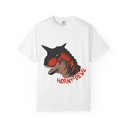 Carnotaurus Dinosaur Graphic Tee: Vintage Zine Style, Ring-Spun Cotton (Adults)