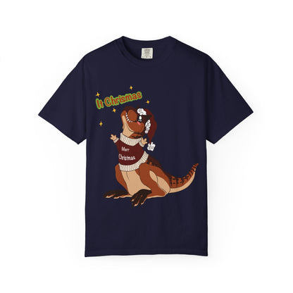 Carnotaurus in Santa Hat | It Christmas Meme | Christmas T-Shirt | Dinosaur Christmas Tee | Dinosaur Lover Gift | Dino Holiday Sweater