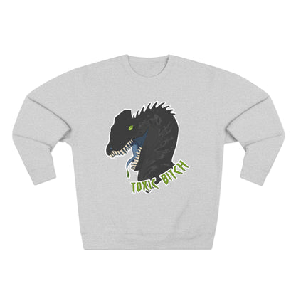 Dilophosaurus Dinosaur "Toxic Bitch" Crewneck Sweatshirt
