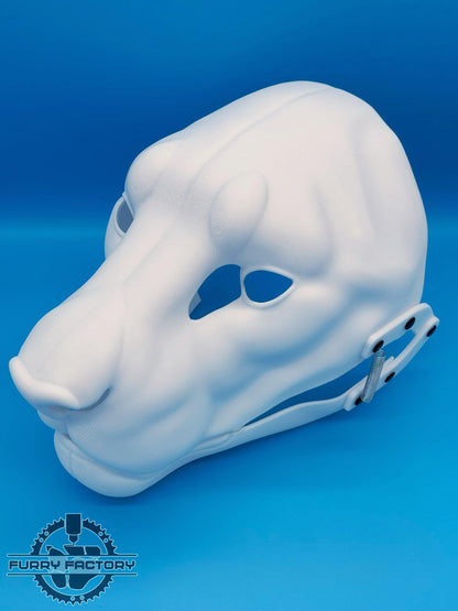 Lion Fursuit Head Base: Realistic 3D Printed Moving Jaw Feline DIY Blank