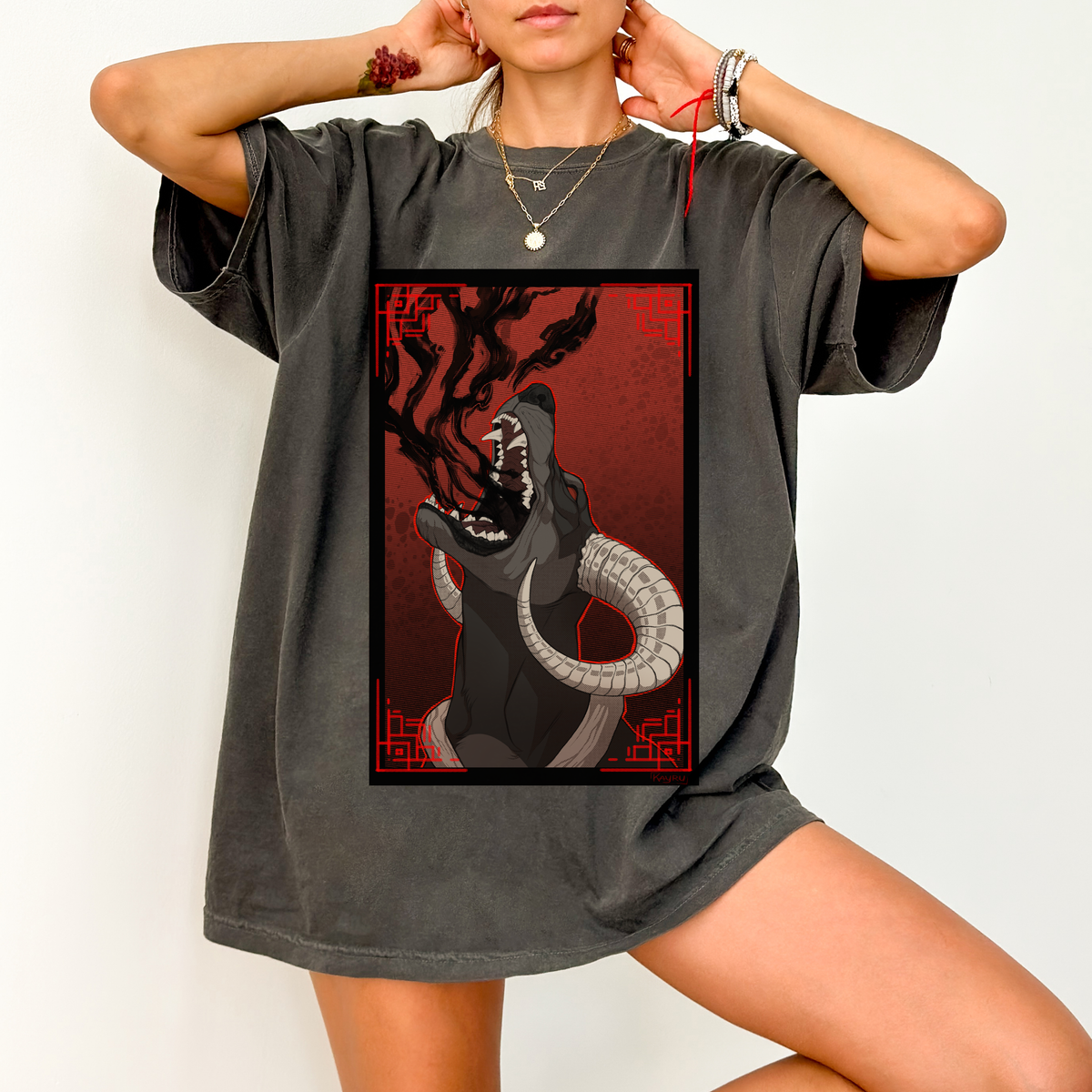 Houndoom Pokémon Shirt | Haloween | Artistic vision Tee | Dark Canine | Demon Dog Art | Wearable Beast Art