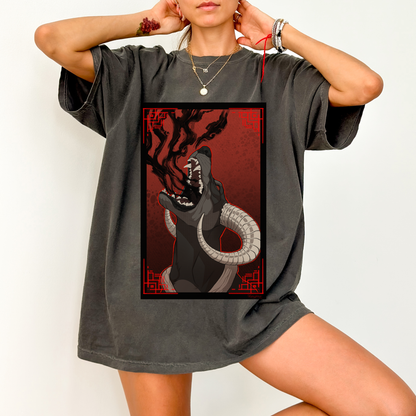 Houndoom Pokémon Shirt | Haloween | Artistic vision Tee | Dark Canine | Demon Dog Art | Wearable Beast Art