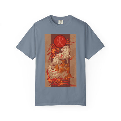 NineTails Pokémon Shirt x Okami Style Tee | Fox T-Shirt | Kitsune Shirt | Japanese Fox Tee | Art Anime Fire Spirit Mythical Creature Apparel